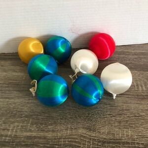 Vtg Satin Spun Holiday Ornaments